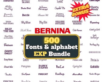 500+ Bernina Stickschrift EXP Bundle - Script & Alphabet (Digitaler Download)