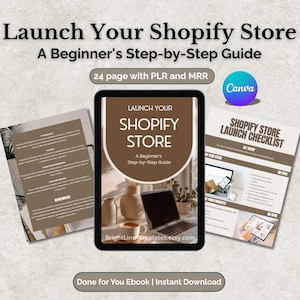 Creating Your Shopify Store Guide with MRR | Launch Shopify Starter Guide | Done-For-You eBook | Master Resell Rights + Private Label Rights