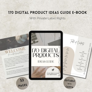 170 Digital Product Ideas for Passive Income with Resell Rights, PLR, Canva Template, Done For You eBook, Etsy Sellers Guide, Small Business