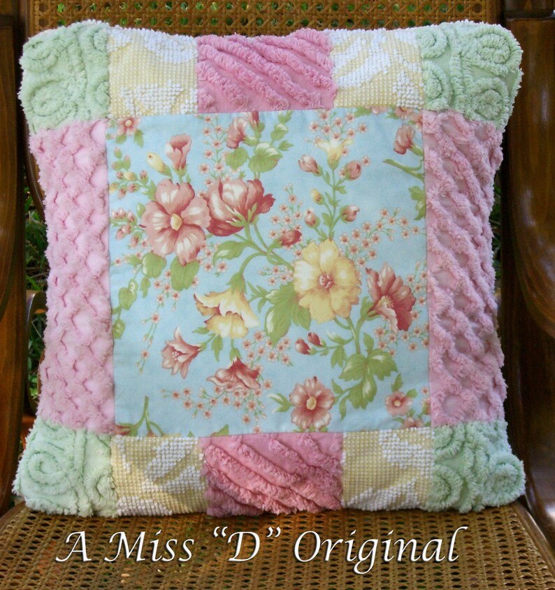 Pillow Faded Memories and Vintage Chenille image 3