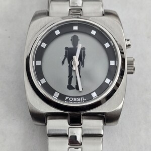 Vintage Y2K Fossil Big Tic Dancing Robot Watch Animated Dial