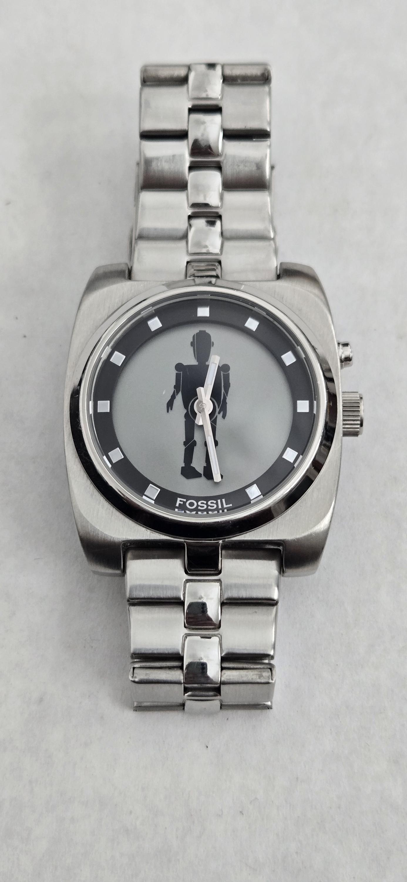 Vintage Y2K Fossil Big Tic Dancing Robot Watch Animated Dial