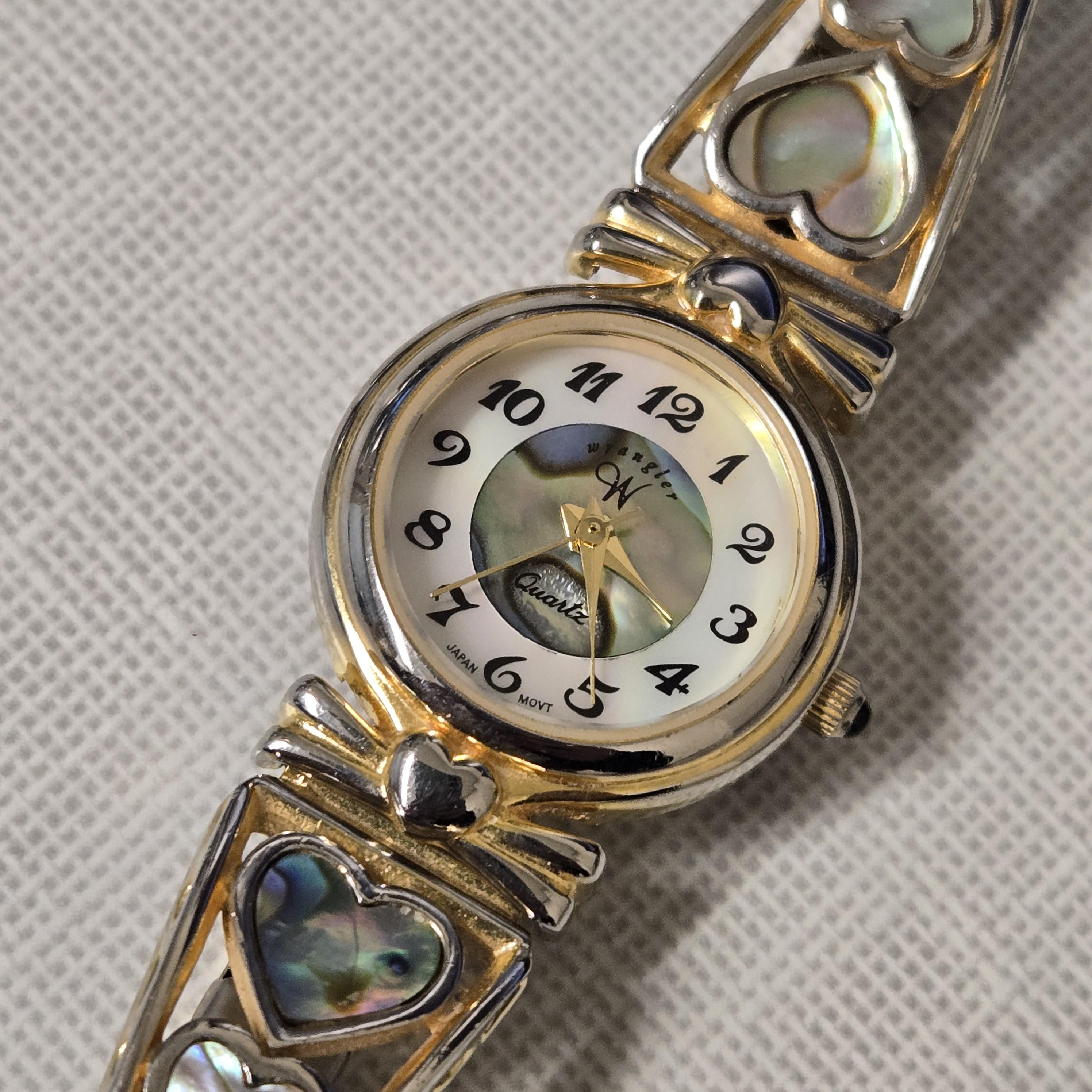 Vintage Goldtone and Silvertone Watch With Mother Of Pearl Face And Date Gold Watch Rolex Day-Date 36mm White Mother Of Pearl Dial  main image 2
