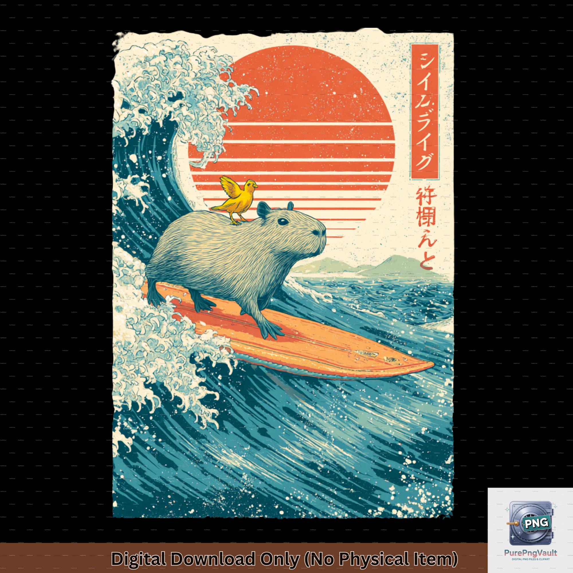 Capybara print surfing España