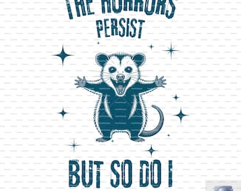 Vintage Opossum Mental Health Art: Funny Indie Illustration (PNG Digital Download)