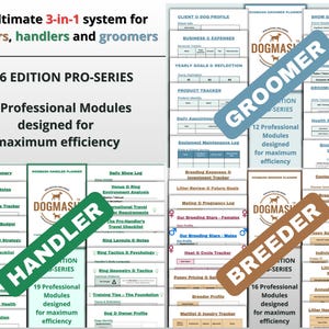 Puede incluir: Un sistema 3 en 1 para criadores, adiestradores y peluqueros caninos. La edición Pro-Series 2026 incluye 47 módulos profesionales diseñados para la máxima eficiencia. Incluye módulos para peluquería, manejo y cría.