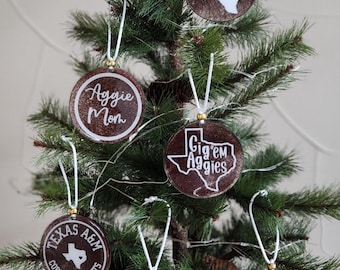 Texas A&M Ornaments- Acrylic