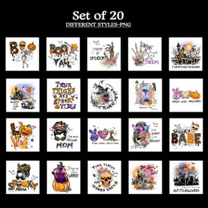Retro Halloween PNG Bundle: Spooky Graphics, Clipart (Digital Download)