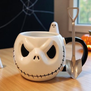 Personalized Ceramic Skull, Large Skulls Mugs, Gothic Goth Cup, Tea Coffee Lover,Unique Gift Ceramic, Handmade Gift Mug, Emo Punk