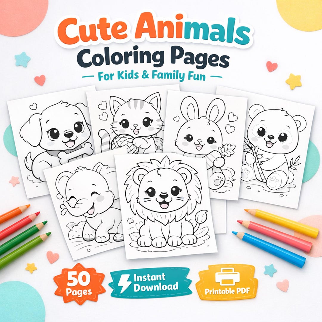 Cute Animals Coloring Pages | 50 Fun Printable Animal Pages for Kids ...