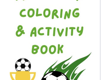 My Soccer Coloring & Activity Book for Kids – Printable PDF, Fun Soccer Coloring Pages and Activities, Instant Download