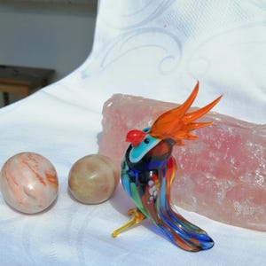 Colorful Glass Parrot | Handmade Glass Figurine | Murano Style Parrot Figurine | Colorful Bird Decoration