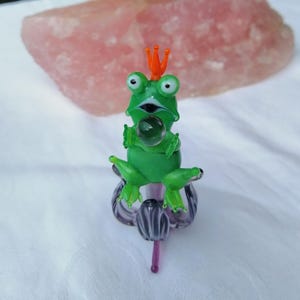 Glass Frog Prince | Fairytale Glass Figurine | Handmade Frog Prince Figurine | Lauscha Style | Fairy Tale Glass Art | Gift Idea