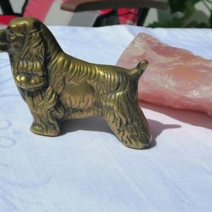 Vintage brass dog figurine – Cocker Spaniel – heavy decorative figure in English style
