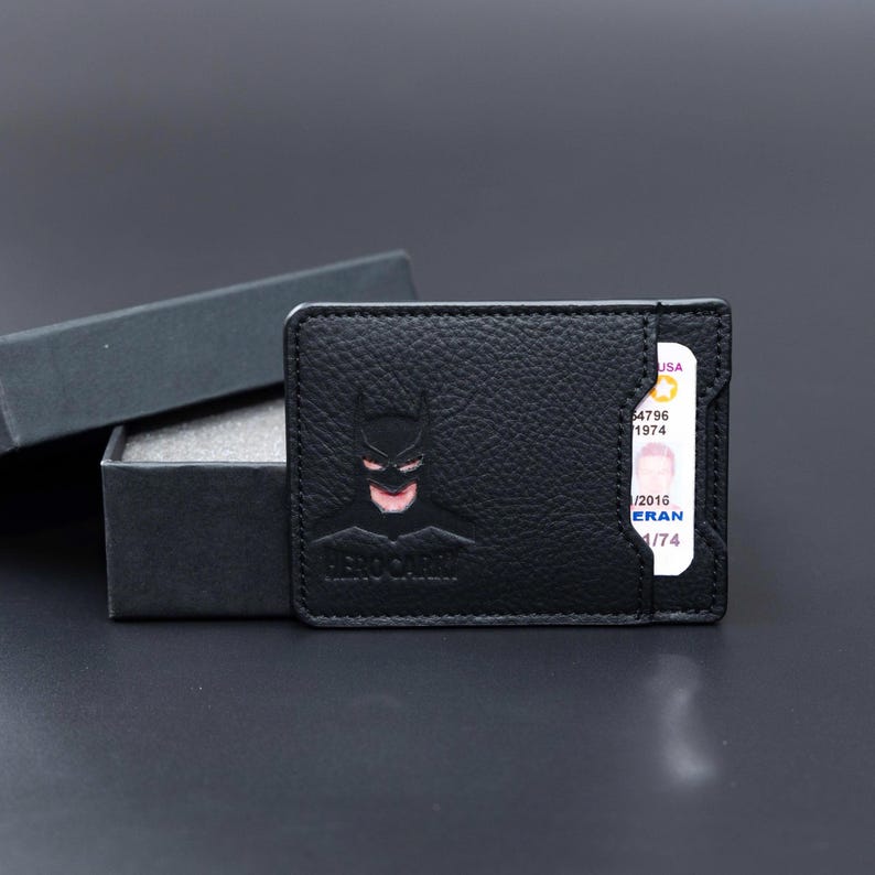 Bat ID Leather Case Badge Wallet Herocarry - Etsy