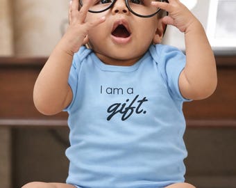 Christian Baby Onesie | "I Am a Gift" Affirmation Bodysuit | Scripture Infant Outfit