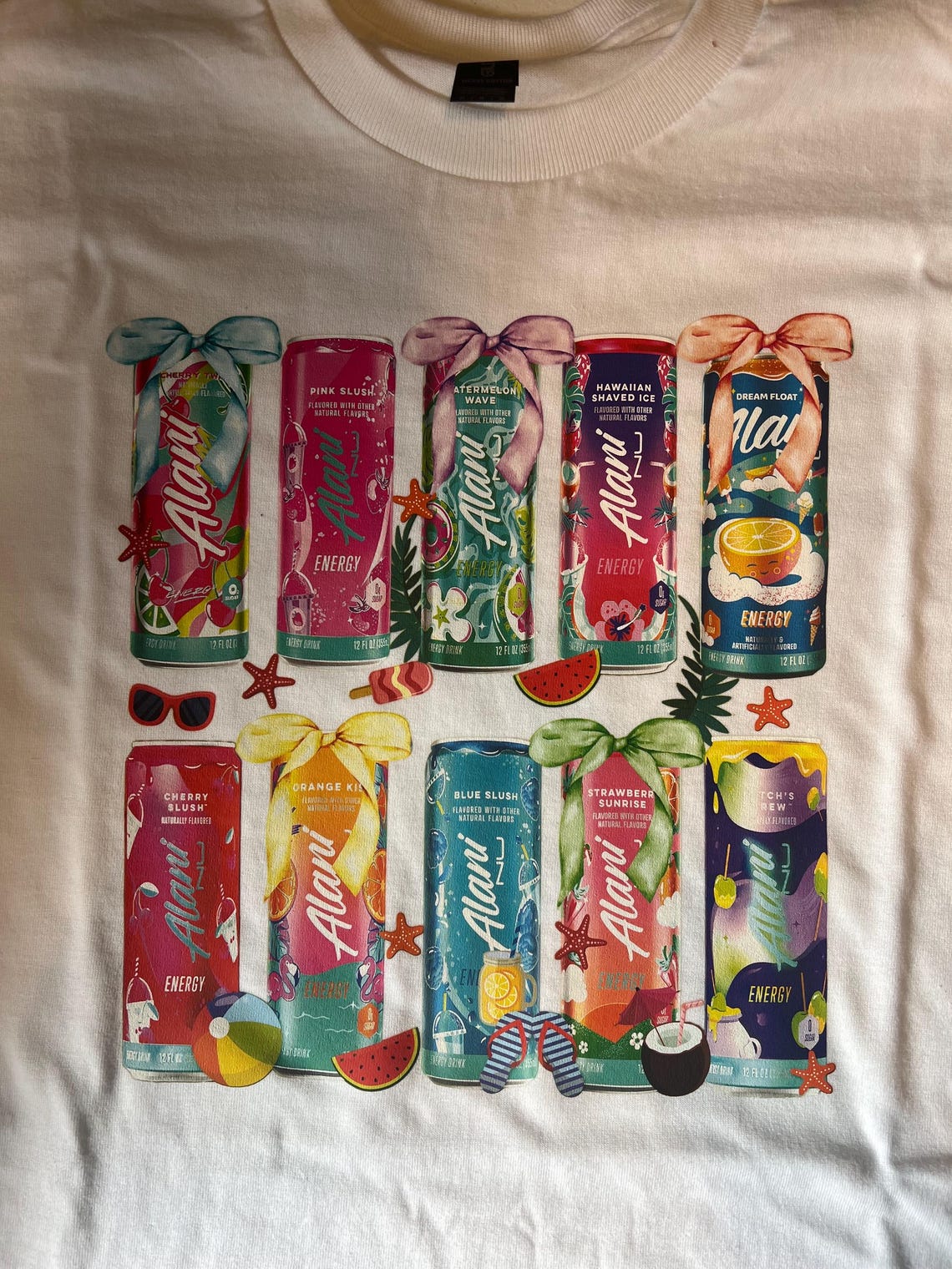 Alani Energy Drink Summer Tee – Vibrant Cans Graphic T-shirt for Energy ...