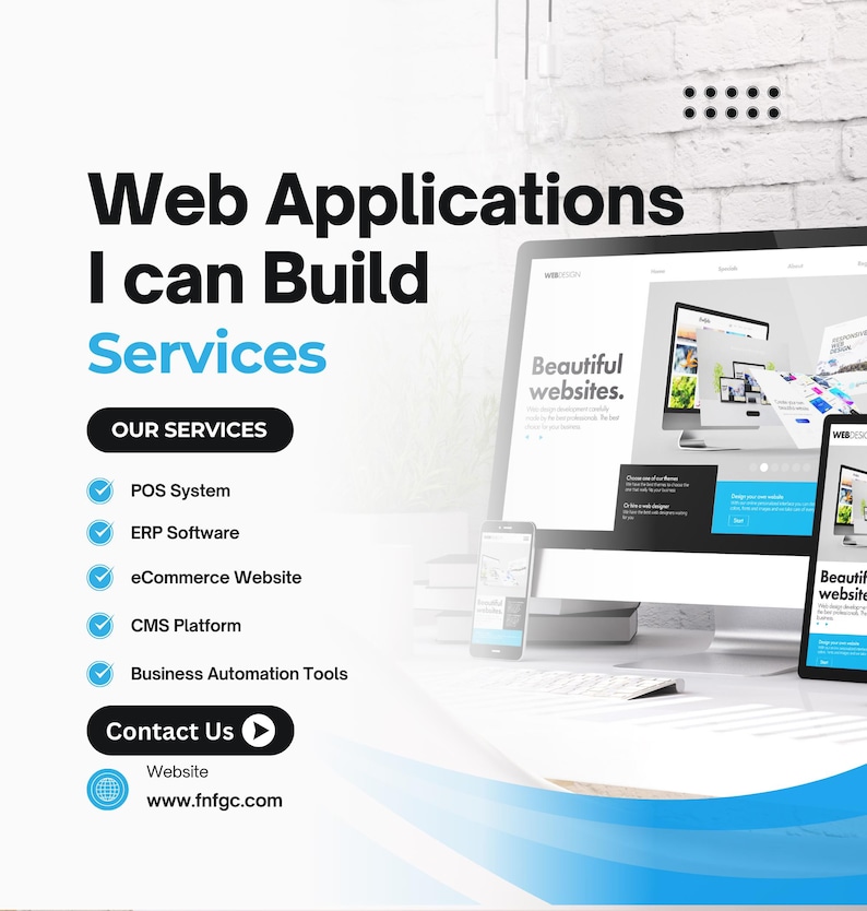 Professional web application development services including POS systems, ERP software, custom CMS platforms, SaaS applications, and business automation tools.