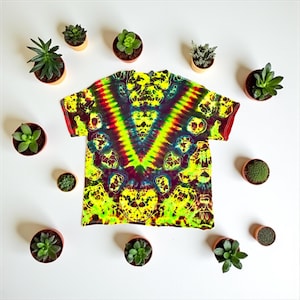 XL Rasta Inspired Tie Dye Shirt | One-of-a-Kind Handmade Psychedelic Art | Size XL