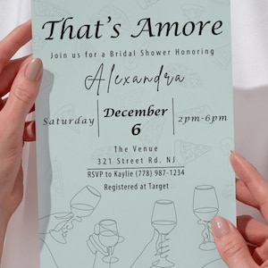 That's Amore Italian Themed Bridal Shower Invitation Template