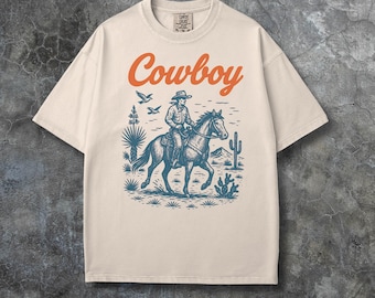 Vintage Cowboy Western Shirt, Retro Wild West Graphic Tee for Western Wildlife Lover Gift, Rodeo Cowboy Aesthetic Top, Comfort Colors Shirt