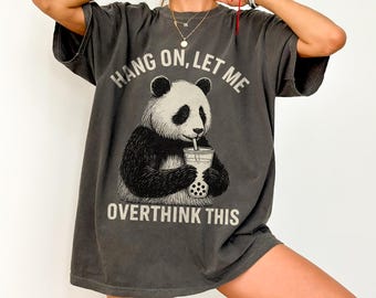 Camiseta vintage con meme de panda, top sarcástico retro Y2K para amantes de los pandas, linda camiseta gráfica de té Boba para ella, camiseta Comfort Colors®