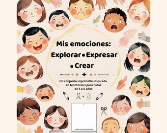 Spanish Feelings Worksheets for Kids Ages 5–6 | Montessori Emotional Learning PDF
