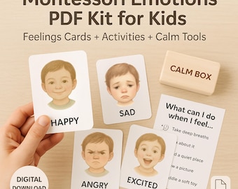 Montessori Feelings Flashcards: Social Emotional Learning (Printable PDF Download)