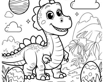 Dinosaur coloring page for kids, dinosaur coloring book, coloring pages for kids, dinosaurs to color