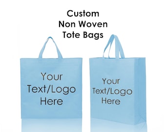 Custom Non Woven Tote Bag, Reusable Shopping Bag with Logo, Eco Friendly Bulk Grocery & Promotional Tote Bags for Events