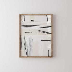 White And Beige Abstract Wall Print, Neutral Abstract Decor, Black And Cream Print, Modern Wall Print