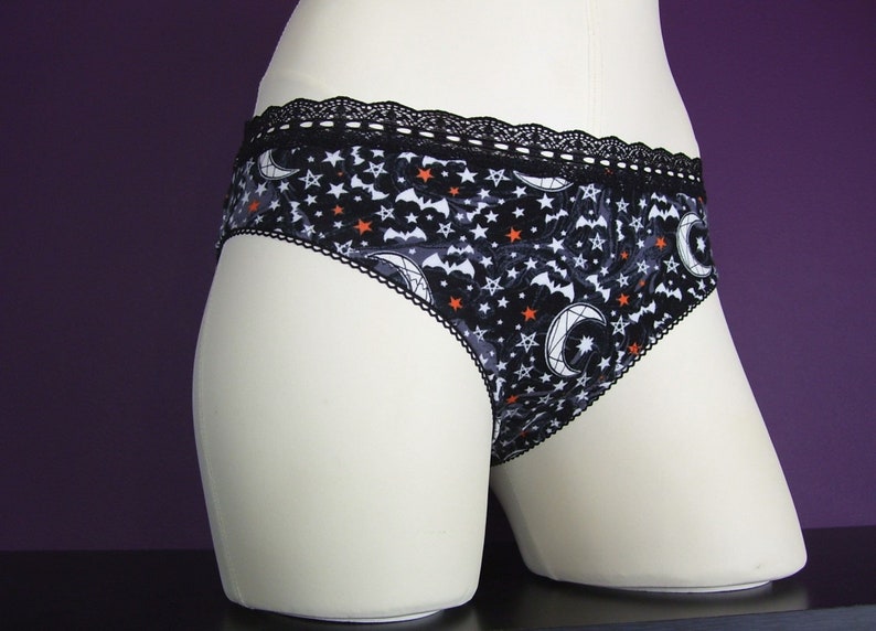Moon and Stars Celestial Lace Bikini panties MTO S M L XL goth