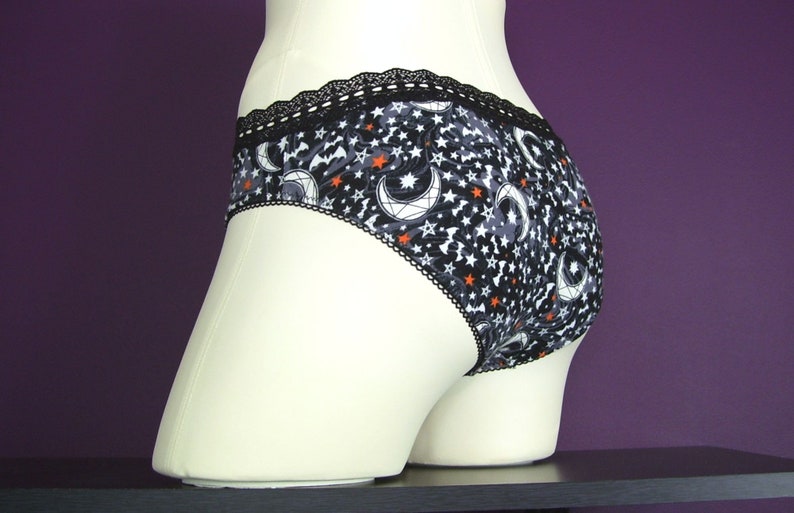 Moon and Stars Celestial Lace Bikini panties MTO S M L XL goth