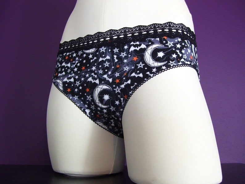 Moon and Stars Celestial Lace Bikini panties MTO S M L XL goth