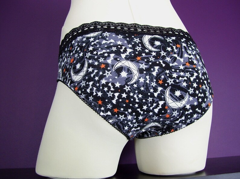 Moon and Stars Celestial Lace Bikini panties MTO S M L XL goth