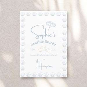 Seaside Bachelorette Itinerary Template – Editable Canva Weekend Schedule – Coastal Bach Party Invite – Digital Download