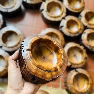 Handmade Natural Wood Cigar Ashtray,Rustic Wooden Cigar Tray.Unique Solid Wood Gift for Him Handmade Cigar Accessories.
