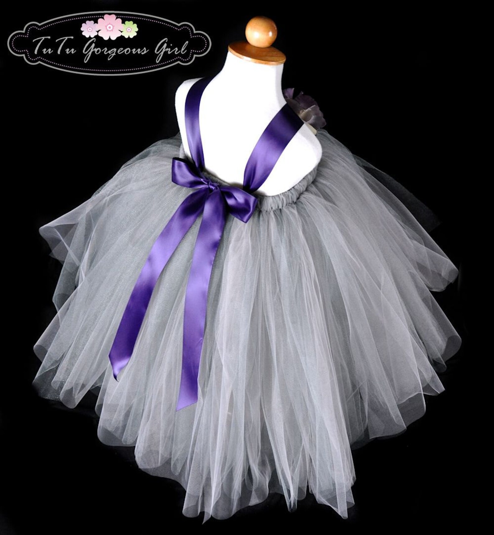 Silver Gray Flower Girl Tutu Skirt or Tutu Dress with Dusty Etsy