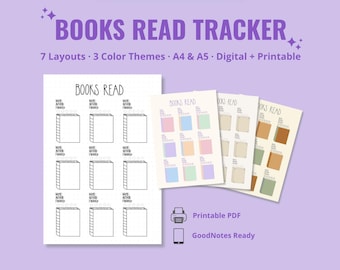 Lese Journal Printable: Buch Tracker, Bujo Stil (A4/A5 PDF Digitaler Download, GoodNotes)