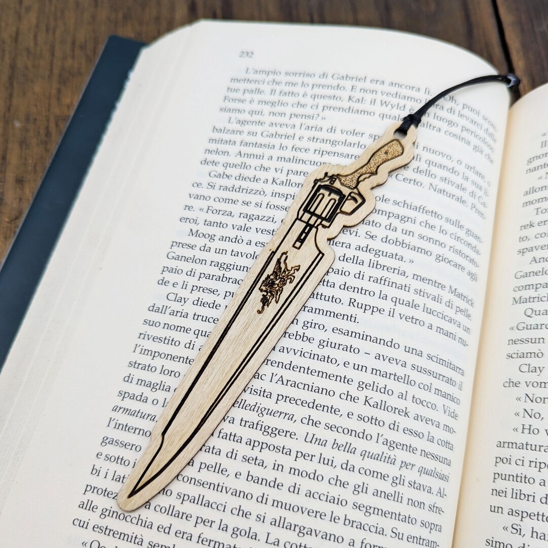 Squall Gunblade Wooden Bookmark, Final Fantasy VIII Inspired Engraved ...
