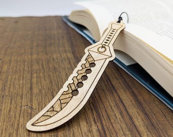 Segnalibro in legno ispirato alla spada di Meliodas Lostvayne, da Seven Deadly Sins – Ideale per amanti di anime e manga shonen