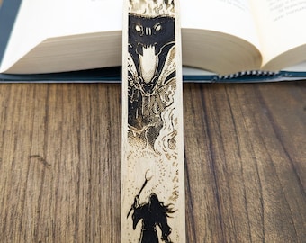 Segnalibro in legno raffigurante Gandalf contro il Balrog da Il Signore degli Anelli