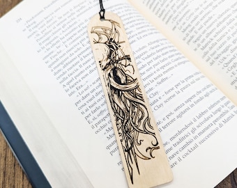 Segnalibro in legno raffigurante il Grande Antico Cthulhu – Regalo per lettori fantasy, horror, giocatori di ruolo e fan di H.P. Lovecraft