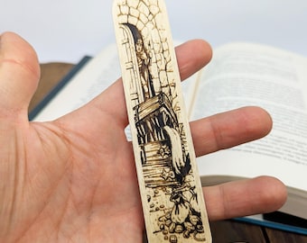 Segnalibro Mimic in legno inciso, mostro fantasy DnD perfetto come regalo