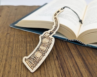 Segnalibro in legno Saw Cleaver ispirato a Bloodborne per gamer