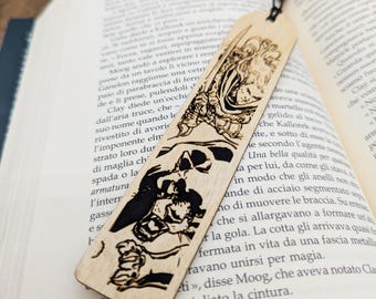 Segnalibro in legno inspirato a Drizzt e Guenhwyvar – Adatto ai fan dei libri di Dungeons and Dragons e Forgotten Realms