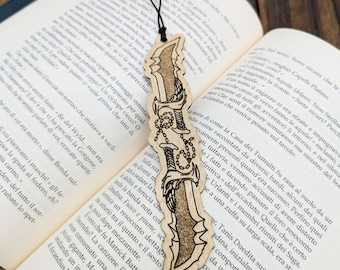 Kratos Blades of Chaos Wooden Bookmark, God of War Inspired