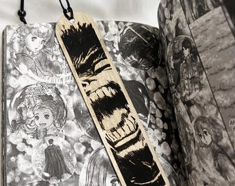 Segnalibro in legno ispirato a Berserk – Arte manga Guts / Gatsu – Realizzato in legno sottile – Regalo anime per lettori e collezionisti