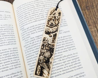 Segnalibro in legno Minsc e Boo da Baldur’s Gate RPG fantasy