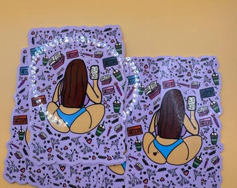 Soft Power Vinyl Sticker – Radical Rest Babe | Feminist Journaling Art | Queer Fat Positive Self-Care | Anti-Hustle Aesthetic